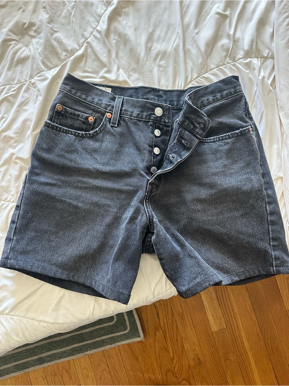 Levi's Black Button-Fly Women's Denim Shorts